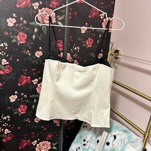 Reformation Cream and Black Top